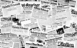 Vintage Black And White Newspaper Spread Wallpaper