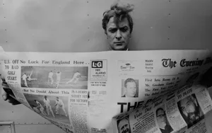 Vintage Black And White Newspaper Spread Wallpaper