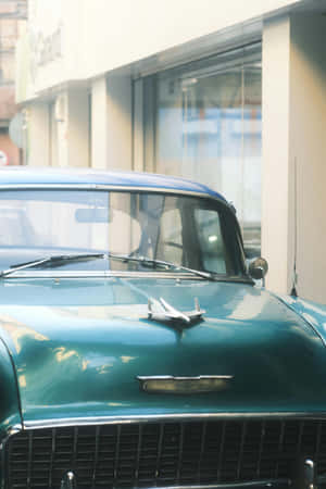 Vintage Blue Car Aesthetic.jpg Wallpaper