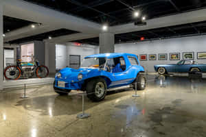 Vintage Blue Dune Buggy Petersen Automotive Museum Wallpaper