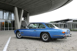 Vintage Blue Maserati Mexico Parked Wallpaper