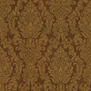 Vintage Brown Damask Pattern Wallpaper