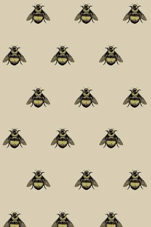 Vintage Bumblebee Pattern Wallpaper