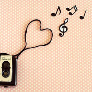 Vintage Camera Musical Love Wallpaper