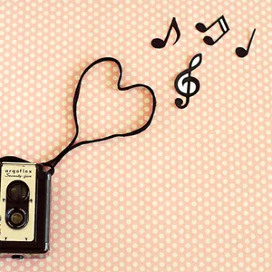 Vintage Camera Musical Love Wallpaper