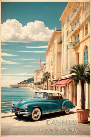 Vintage Cannes French Riviera Poster Wallpaper