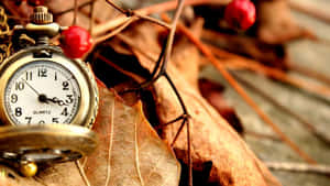 Vintage Car Cruising Through A Picturesque Town Wallpaper