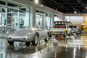 Vintage Cars Display Petersen Automotive Museum Wallpaper