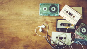 Vintage Cassette Tapesand Earphones Wallpaper