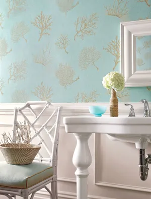 Vintage Chic Washing Area Wallpaper