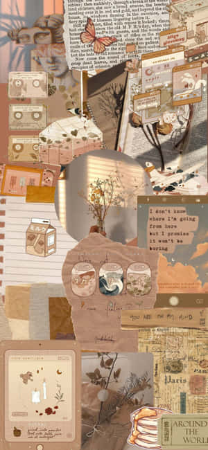 Vintage Collage Aesthetic Composition Wallpaper