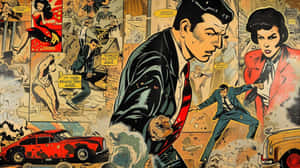 Vintage Comic Collage Wallpaper