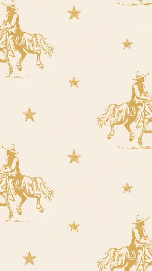 Vintage Cowboy Pattern Wallpaper