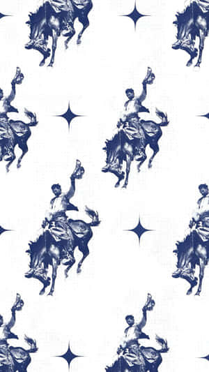 Vintage Cowboy Rodeo Pattern Wallpaper