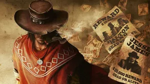 Vintage Cowboy With Wanted Posters Wallpaper