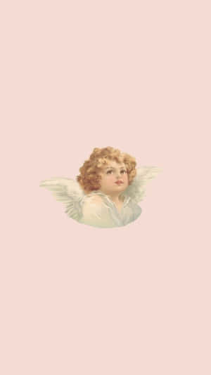 Vintage Curly Haired Angel Aesthetic.jpg Wallpaper
