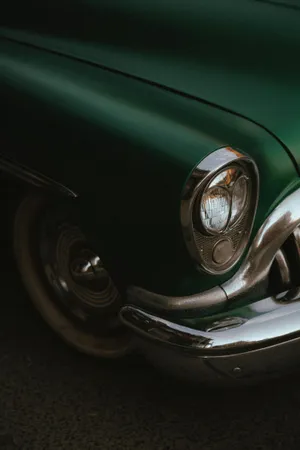 Vintage Dark Green Car Detail Wallpaper