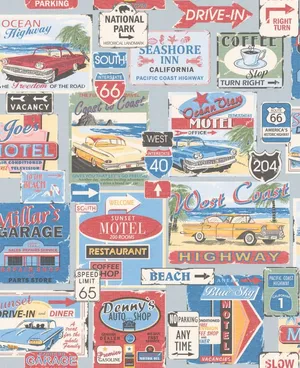 Vintage Delight: Retro Diner Scene Wallpaper
