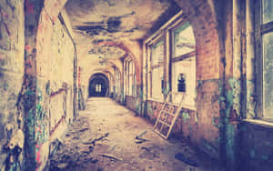 Vintage Desktop Abandoned Hallway Wallpaper