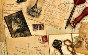 Vintage Desktop Postcard & Letter Wallpaper