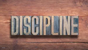 Vintage Discipline Word Blocks Wallpaper