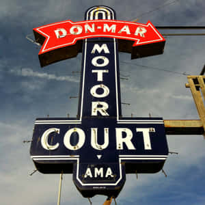 Vintage Don Mar Motor Court Neon Sign Wallpaper