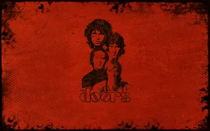 Vintage Doors Band Red Backdrop Wallpaper