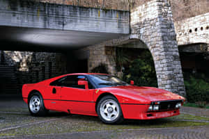 Vintage Ferrari In A Vintage House Wallpaper