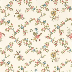 Vintage Floral Fabric Pattern Wallpaper