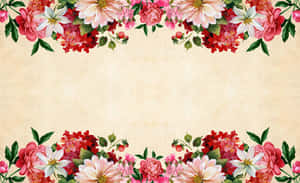 Vintage Floral Frame Background Wallpaper