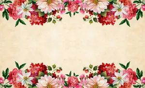 Vintage Floral Frame Background Wallpaper