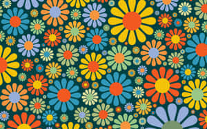 Vintage Floral Hippie Wallpaper