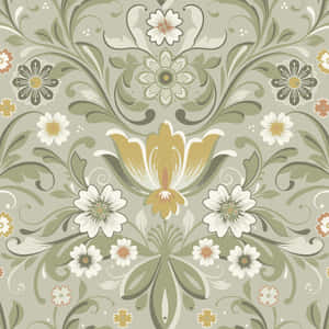 Vintage_ Floral_ Pattern_70s_ Style Wallpaper