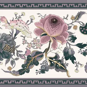 Vintage Floral Pattern Border Wallpaper