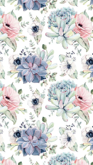 Vintage Floral Pattern Watercolor Wallpaper