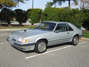 Vintage Ford Mustang S V O Silver Wallpaper