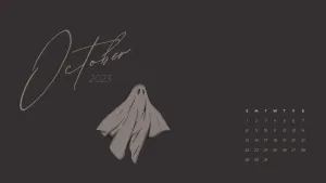 Vintage Ghostly October2023 Calendar Wallpaper