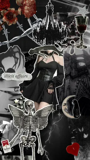 Vintage Goth Collage Aesthetic Wallpaper