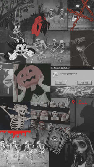 Vintage Halloween Collage Aesthetic Wallpaper