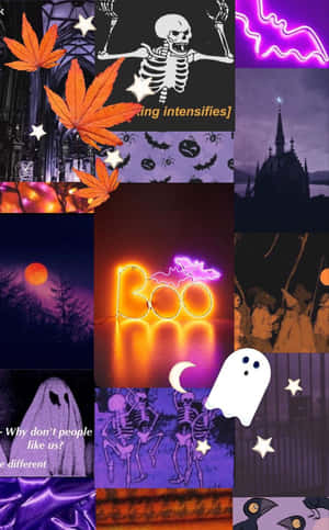 Vintage Halloween Collage Aesthetic.jpg Wallpaper