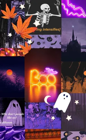 Vintage Halloween Collage Aesthetic.jpg Wallpaper