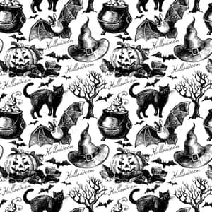 Vintage Halloween Pattern Wallpaper