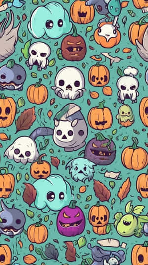 Vintage Halloween Patterni Phone Wallpaper Wallpaper