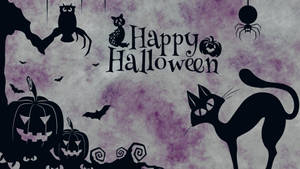 Vintage Halloween Purple Poster Wallpaper