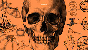 Vintage Halloween Skull Head Wallpaper