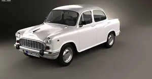 Vintage Hindustan Motors Ambassador On The Road Wallpaper