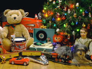 Vintage Holiday Toys Collection Wallpaper