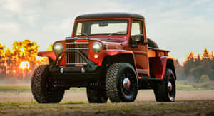 Vintage Jeep Willys In Nature Wallpaper