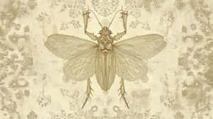 Vintage Lace Bug Illustration Wallpaper