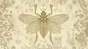 Vintage Lace Bug Illustration Wallpaper